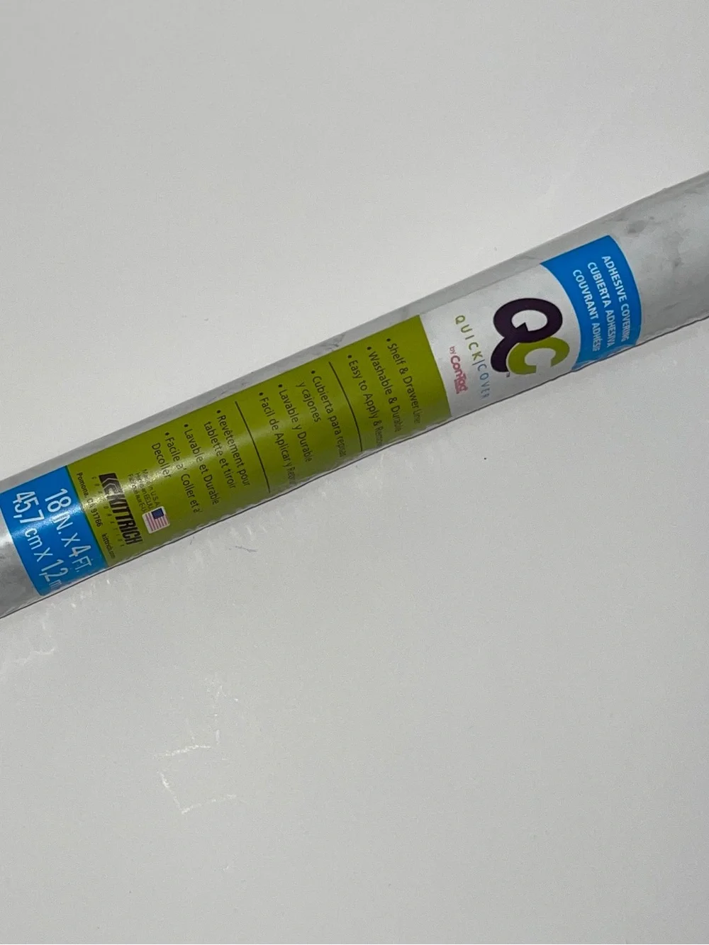 Adhesive Vinyl Shelf Liner Roll - White Marble